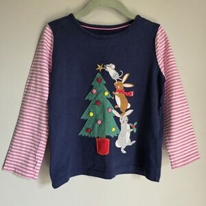 Mini Boden Girls Christmas Holiday Long Sleeve Shirts, Bundle Of 2, 3-4Y